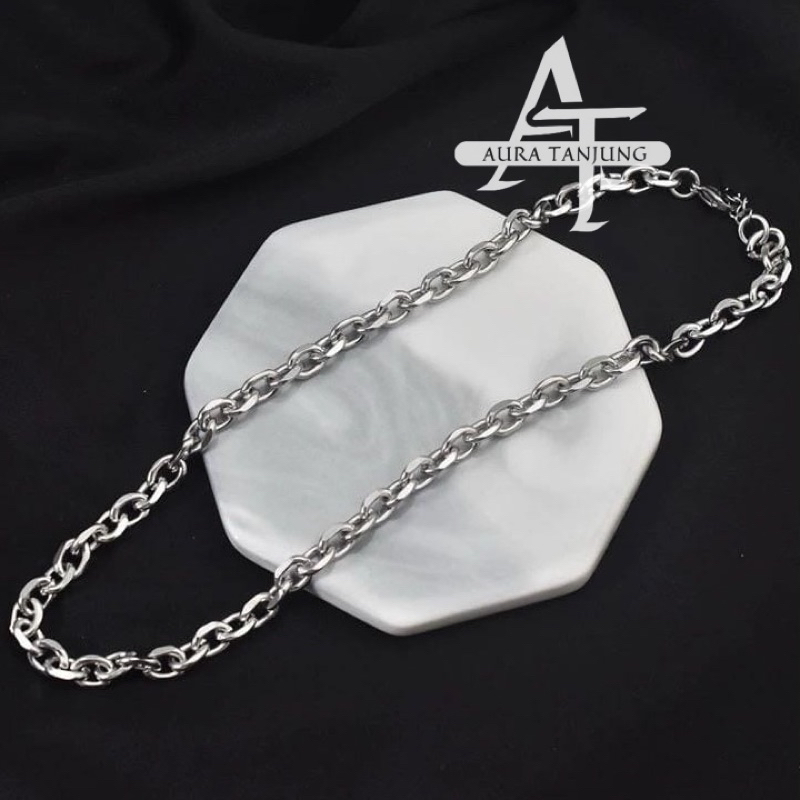 KALUNG TITANIUM PRIA MODEL RANTAI KAPAL HIP HOP ANTI LUNTUR