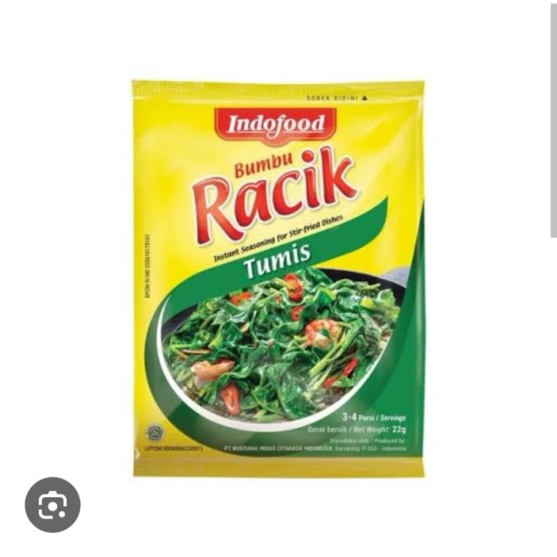 

Indofood Bumbu Racik Tumis 22gram