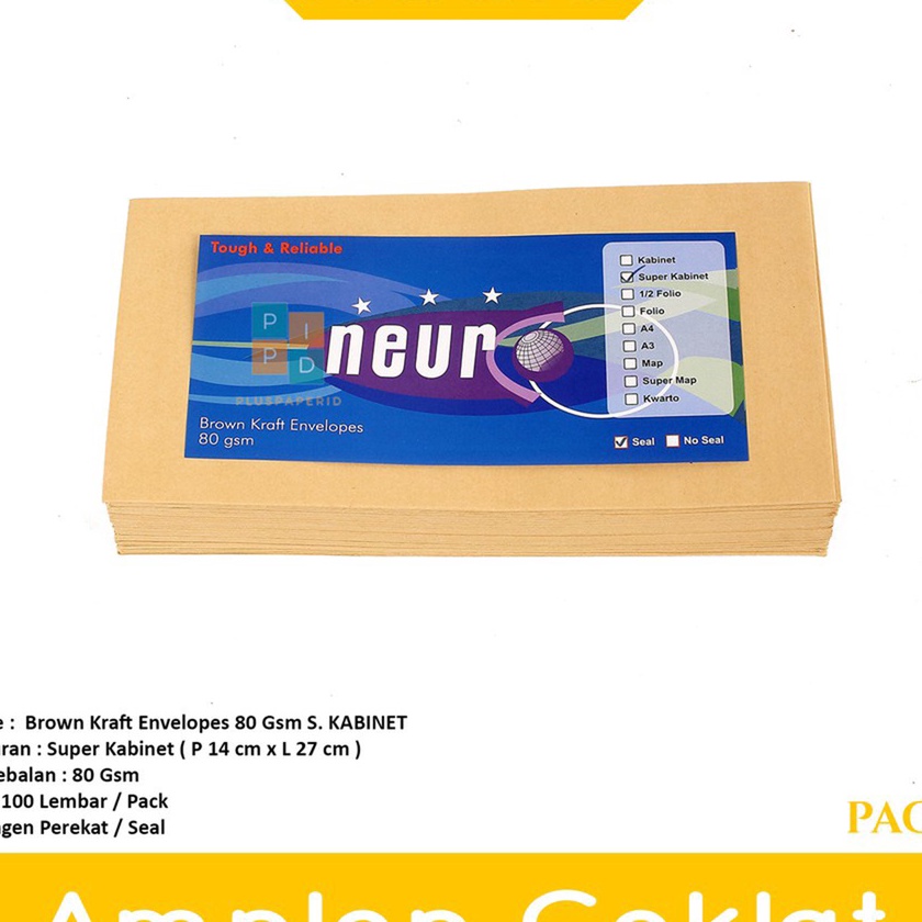 

FG2 NEURO Amplop Coklat Ukuran Super Cabinet 14 x27 cm Seal Pack
