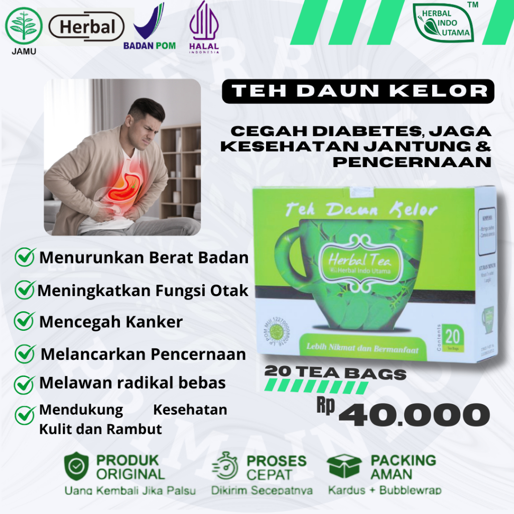 

Teh Herbal Daun Kellor Mencegah Diabetes, Jaga Kesehatan Jantung & Pencernaan, dan Perkuat Imunitas CV Herbal Indo Utama