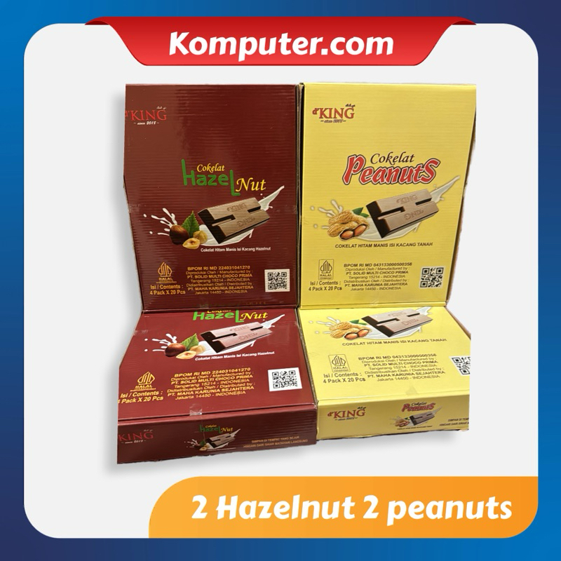 

COKLAT HP Cokelat Hazelnut Chocolatte Peanuts DKING isi 80pcs