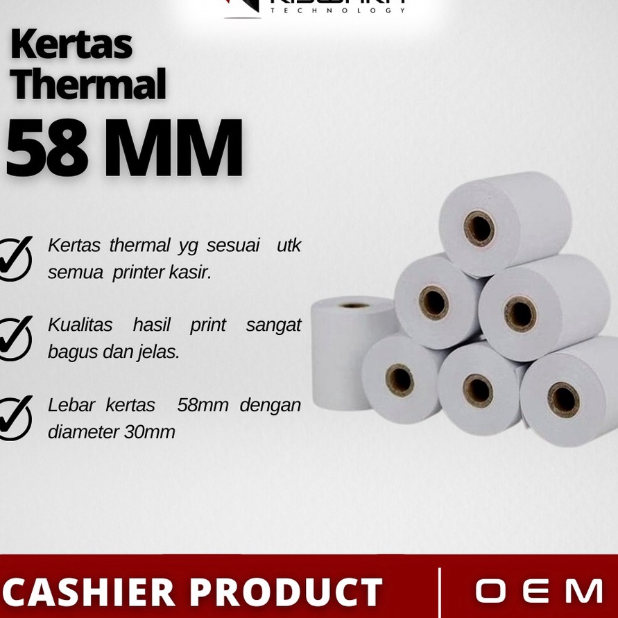 

KF7 Kertas Thermal 58x3mm 1pcs