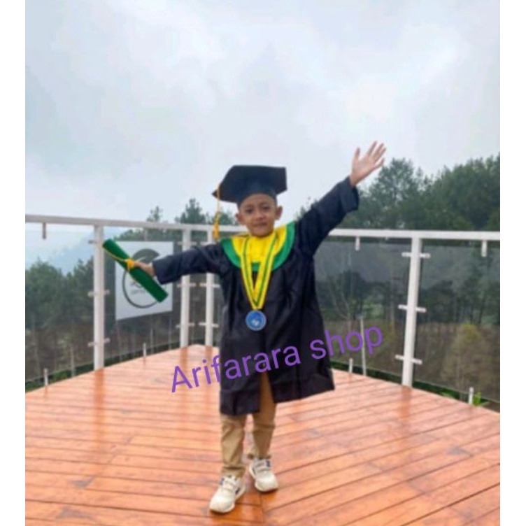 KODE X36Q Baju Wisuda Baju Toga Anak Komplit PAUD TK SD SMP