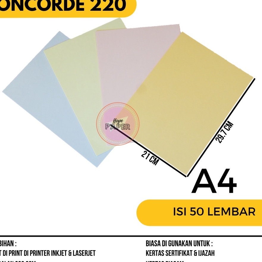 

FG2 Kertas Concorde A4 22 gr isi 5 lembar Concorde A4 22 gram Kertas Sertifikat Piagam