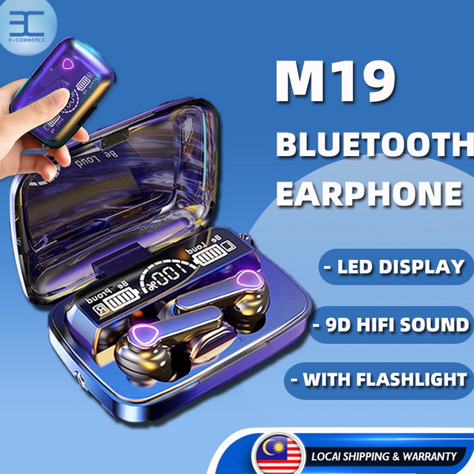 KODE I27U Earphone TWS F95  TWS X15  TWS M9 PRO  TWS M1  TWS M19 TWS Full Bass 35mAh Power Bank Blue
