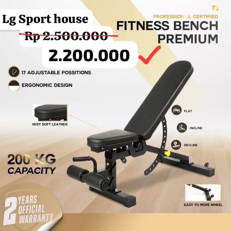Kursi gym / Bench gym / Bench press / Fitness gym /  Fitness Bench tanpa dumbell dan barbell