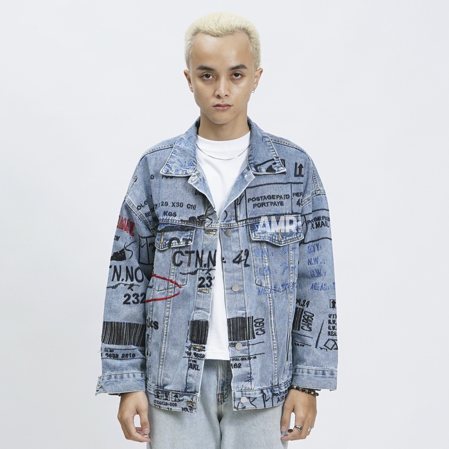 BARCODE 5201- JAKET JEANS OVERSIZE produk asli amr