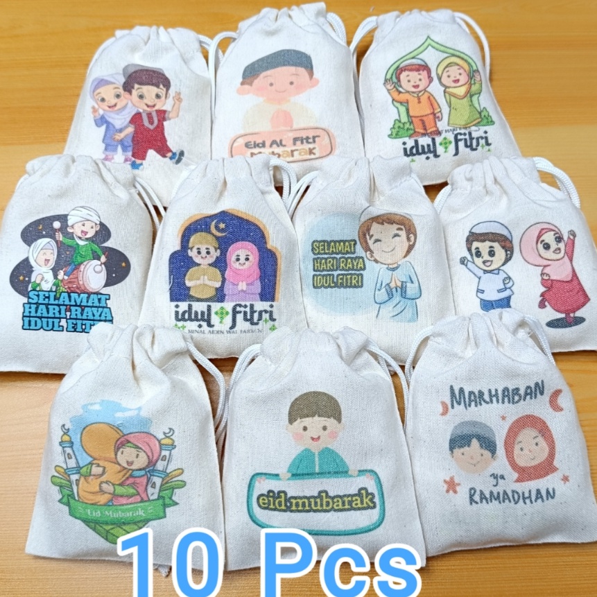 

KF7 Amplop Lebaran 225 Tas Serut Dompet Unik Lucu Idul Fitri 1 Pcs