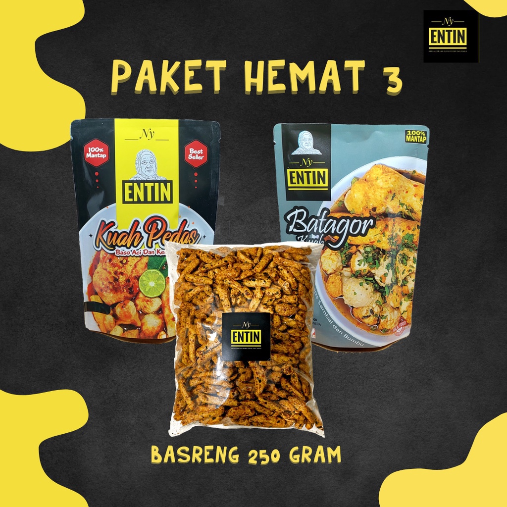 

HOT PRODUCT Paket Hemat NY ENTIN 3 isi Baso Aci Batagor Kuah dan Basreng 25gr
