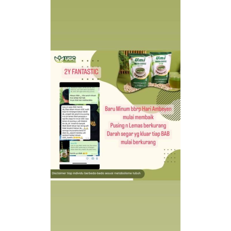 Umi Green Coffee Original 250 gram BPOM