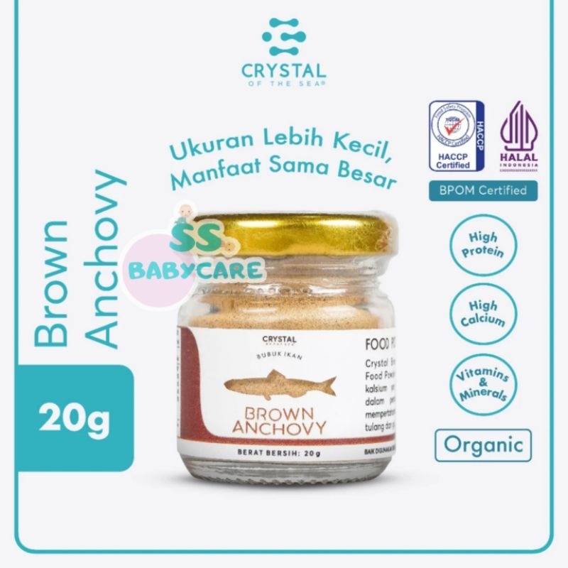 

Crystal of the Sea Brown Anchovy Powder 20gr - Bubuk Ikan Teri Jengki - Bubuk Ikan Bilis - Bumbu Kaldu MPASI Non MSG