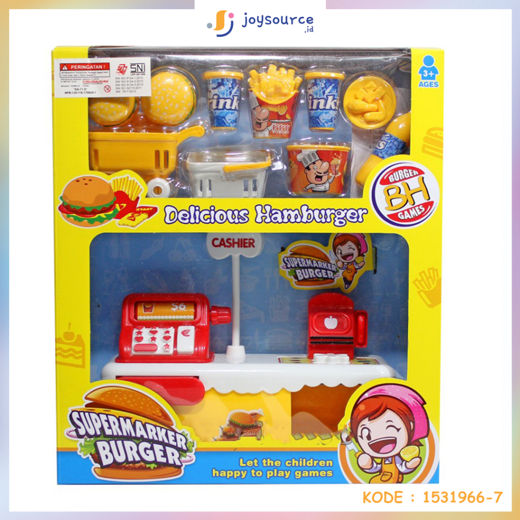 Kado Mainan Anak Supermarket Hamburger - Mainan Kasir Hamburger