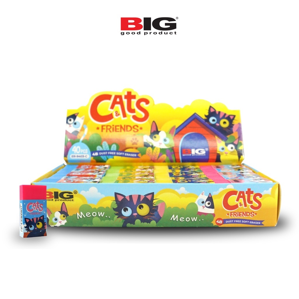 

BIG Penghapus Pensil Kecil B40 Cat Friends 1 Pak / Kotak isi 40 pcs