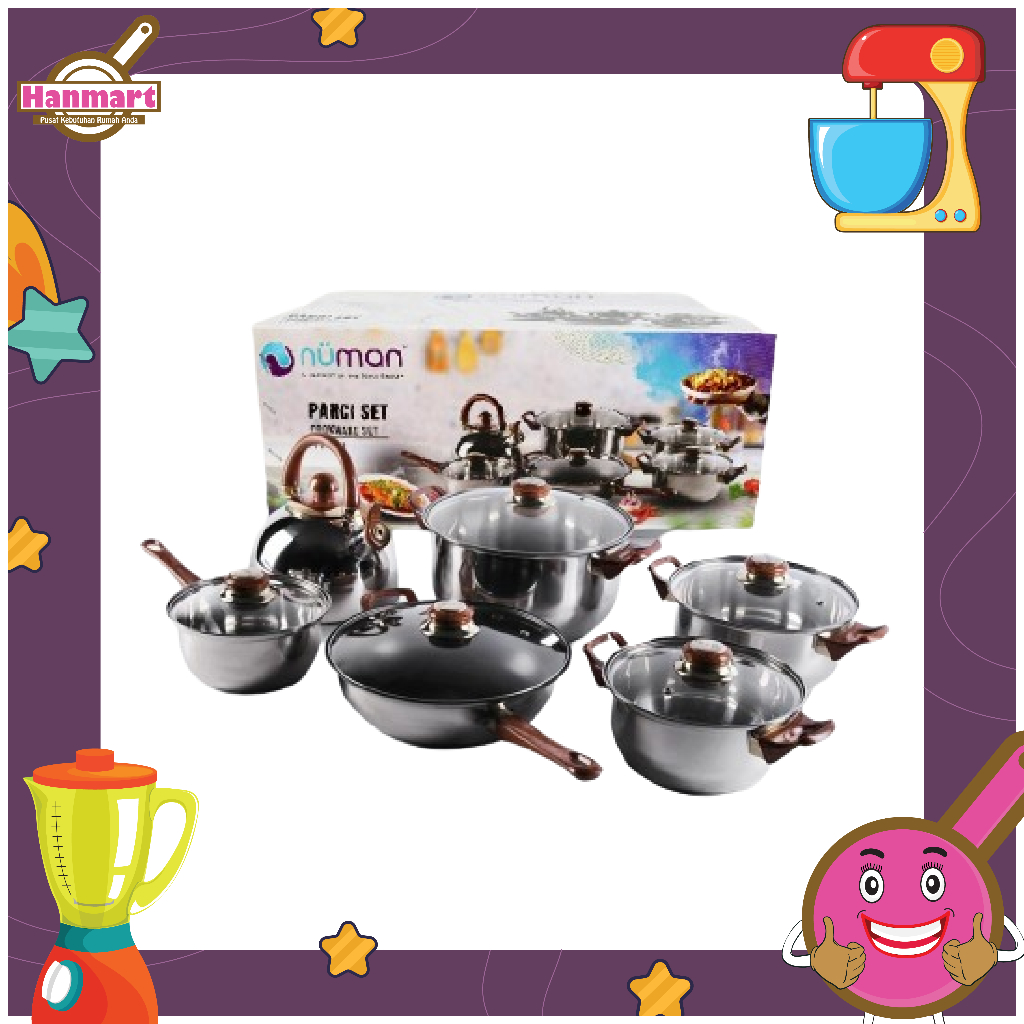 Numan - Cookware Set Stainless isi 6 pcs