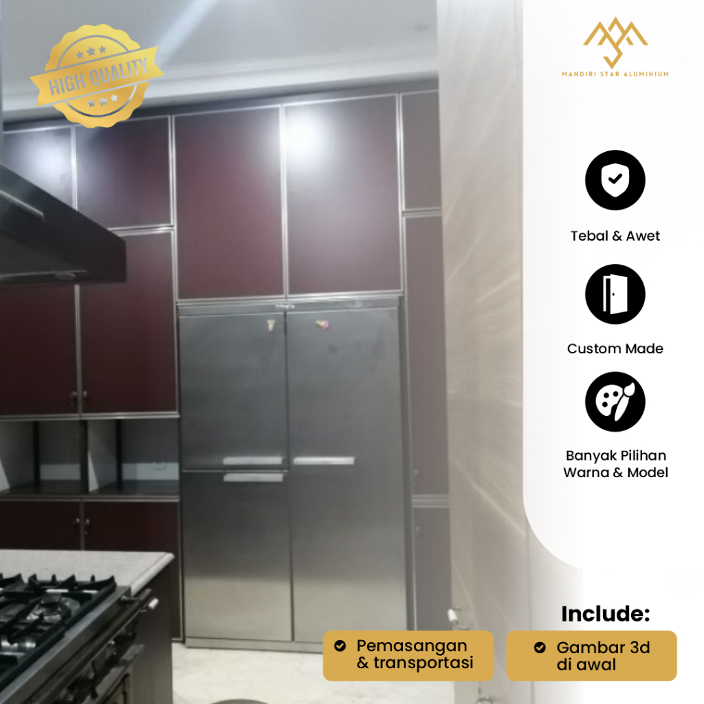 Kitchen Set Custom Aluminium Anti Karat Rayap Model Minimalis Modern