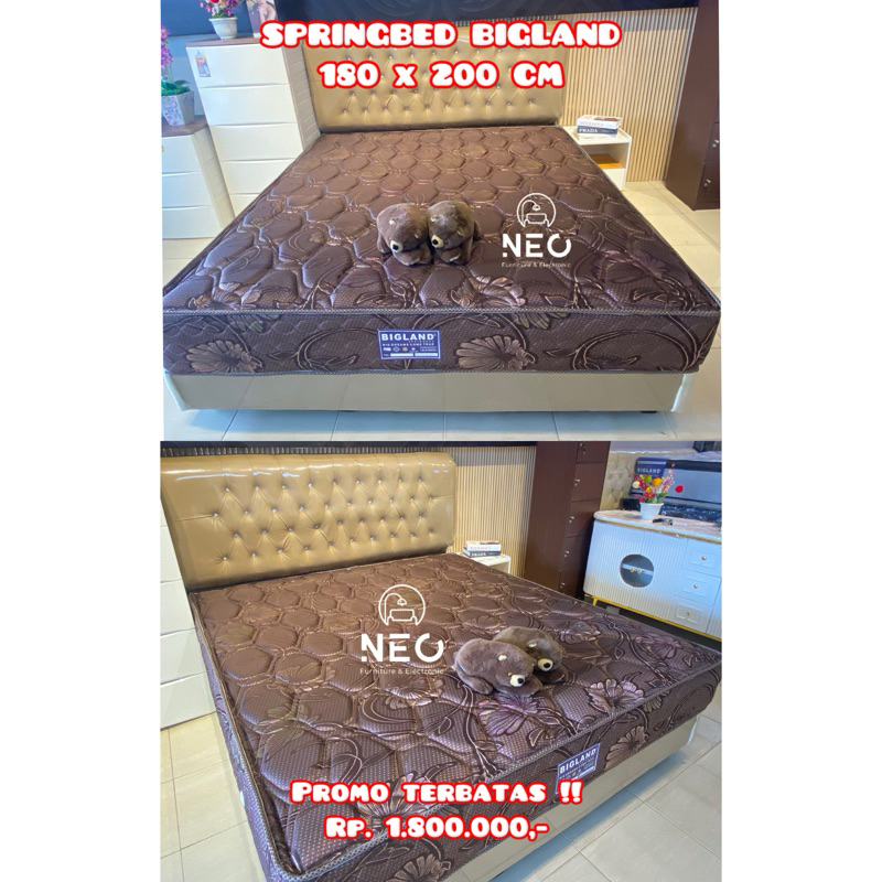 NEO - SPRINGBED BIGLAND FULLSET  KASUR AJA  MATRASS ONLY  SET DIVAN RANJANG  TEMPAT TIDUR  KING SIZE