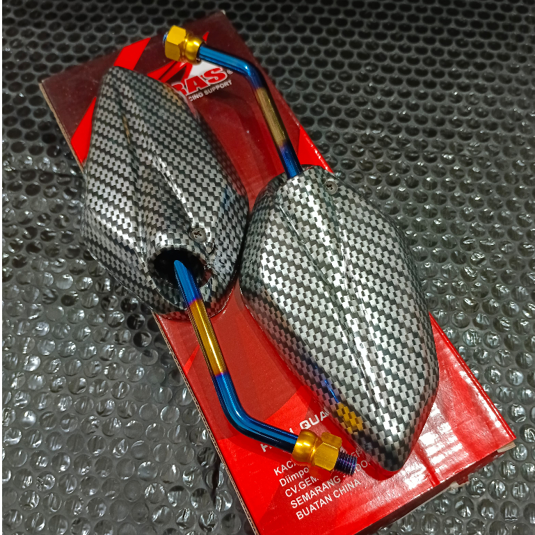 SPION CARBON JUPITER MX VIXION MIO NMAX AEROX VEGA F1ZR 2 TONE TANGKAI PENDEK DRAT YAMAHA AGRAS IMPO