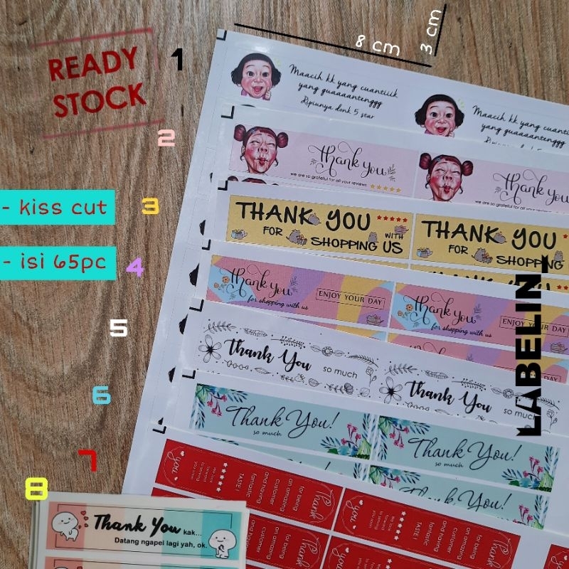 

READY Stiker Kromo 65pc stiker thank you stiker review stiker lucu stiker kemasan box packing