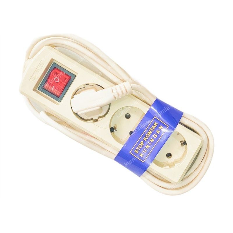 Terminal Listrik Colokan Listrik 3 Lubang Meter + Saklar_GNB