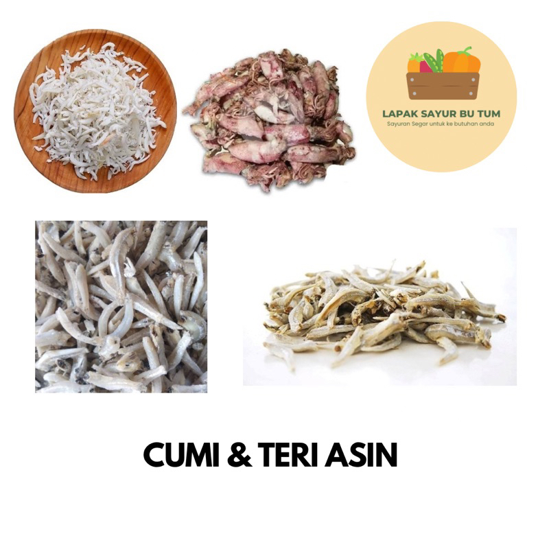 

Sayuran Segar - Cumi & Teri Asin 250gr / Teri Medan / Teri Buntio / Teri Jengki - Lapak Sayur Bu Tum