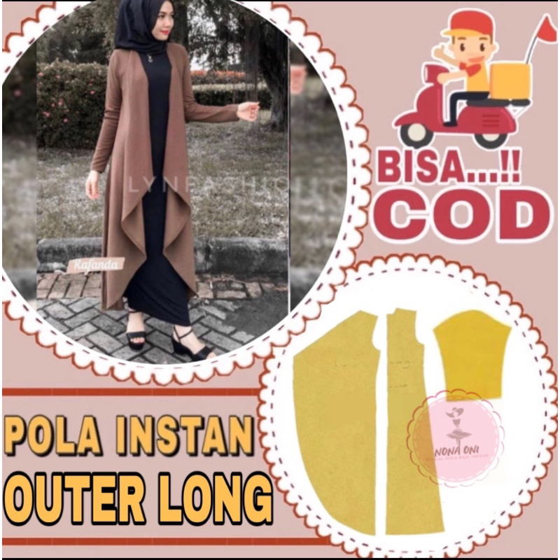 BISA COD✔️Pola baju instan outer long model pinguin - pola jahit outer panjang - pola jiplak outer s