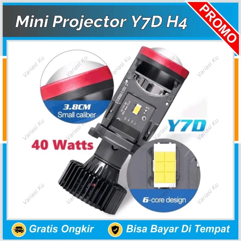 Y7 H4 VINYX MINI PROJIE LENSA LAMPU UTAMA RASA BILED KAKI 4 MOBIL MOTOR 65 WATT ORIGINAL SUPER TERAN