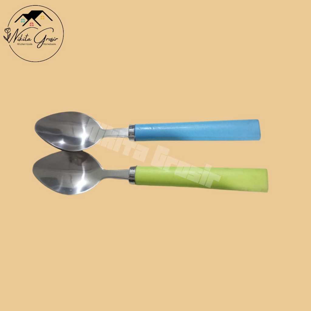 Sendok Kecil Polos Warna Plastik / Sendok Kecil Stainless Plastik
