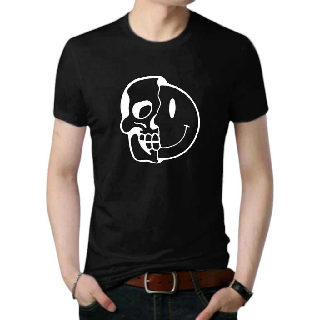 Kaos Smiley Skull / Kaos UNISEX Pria Wanita Lengan Pendek