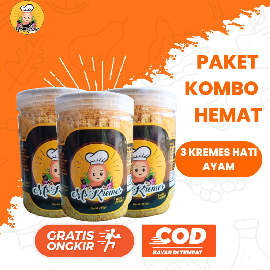 

Kremesan Hati Ayam Non MSG Tanpa Bahan Pengawet Tanpa gula Tambahan Paket 3 box