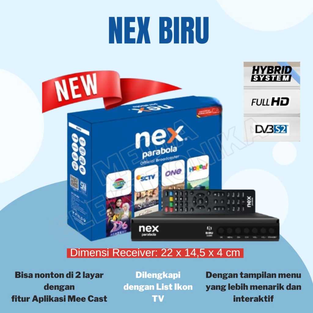 RECEIVER NEX PARABOLA BIRU SW TERBARU ada Gratis Siaranya