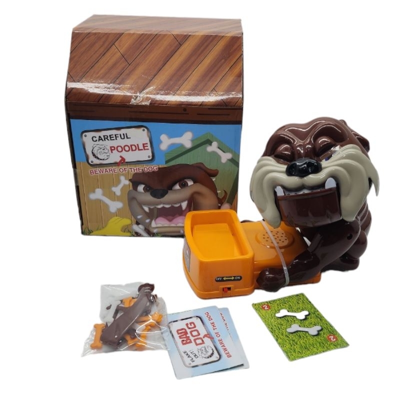 Mainan Anak anjing Gigit tulang + kartu mainan BAD DOG Beware OF the Dog 5322