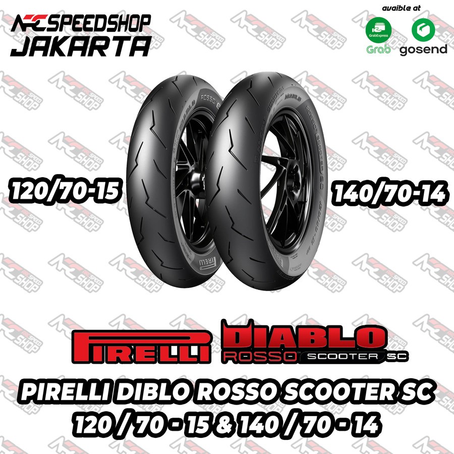 Ban Pirelli Diablo Rosso Scooter SC Ban Motor Yamaha Xmax 250 300 ABS Set Depan Belakang 120 70 120/