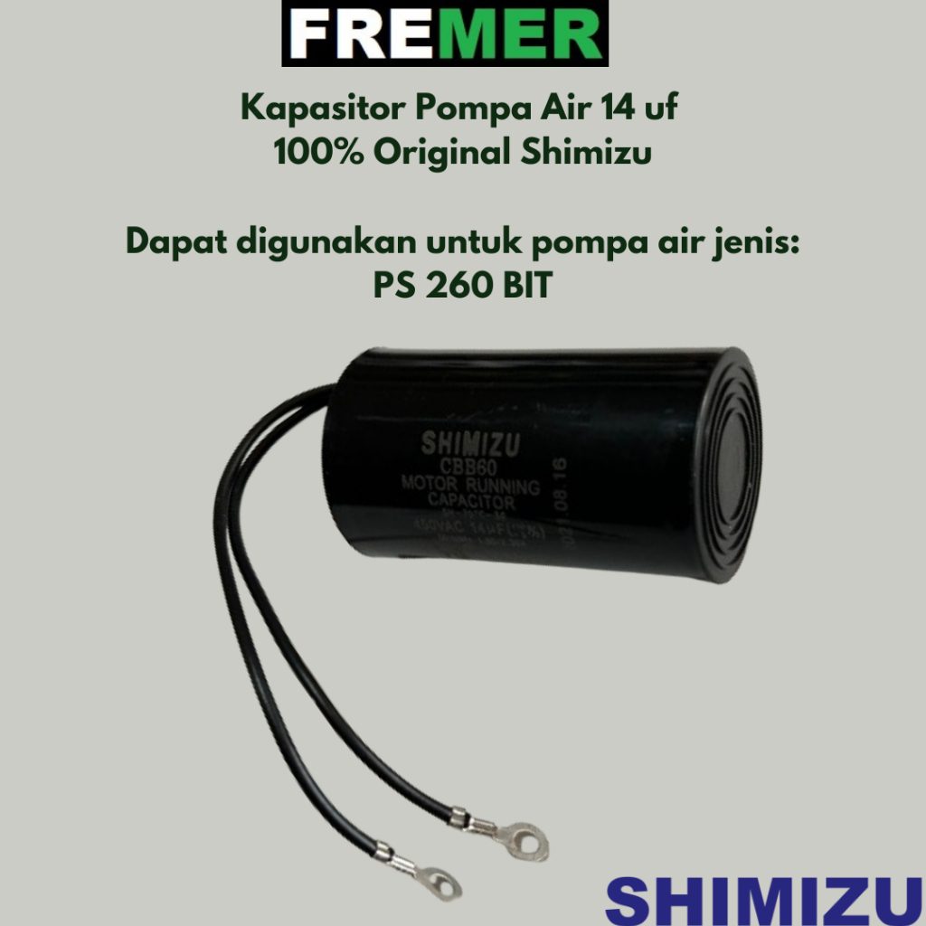 SHIMIZU Kapasitor Pompa Air 14 uf PC 260 BIT