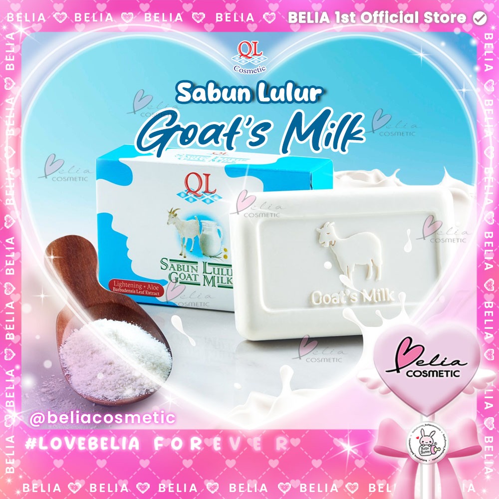 ❤ BELIA ❤ QL Cosmetic Sabun Lulur Goat Milk | Sabun Putih 100g ✔️BPOM