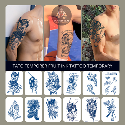 Tato Temporer Fruit Ink Tattoo Temporary Tahan Lama 15 Hari Permium Quality Tatoo Semi Permanen 11x1