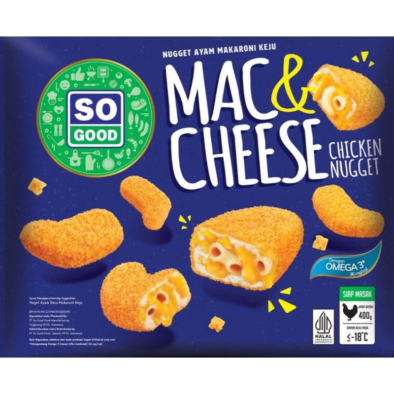 

SO GOOD MAC AND CHEESE NUGGET AYAM MAKARONI KEJU KEMASAN 400 GRAM