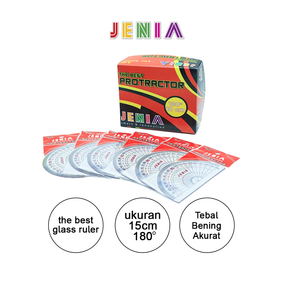 

Penggaris Derajat Busur Protractor Jenia (6 pcs)