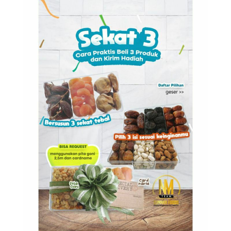 

Sekat 3 (3in1) isian boleh pilih sendiri sesuai minat.