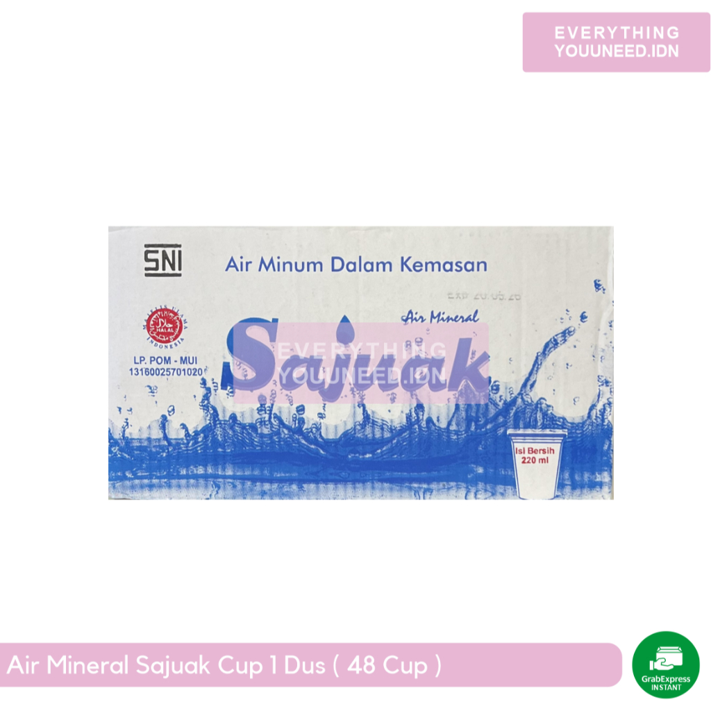 Sajuak Air Mineral Kemasan Cup 1 Dus isi 48 Pcs