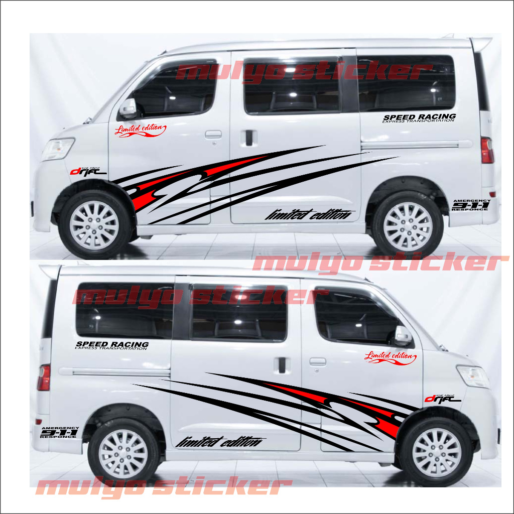 Sticker stiker daihatsu granmax stiker minibus grandmax luxio apv custom text