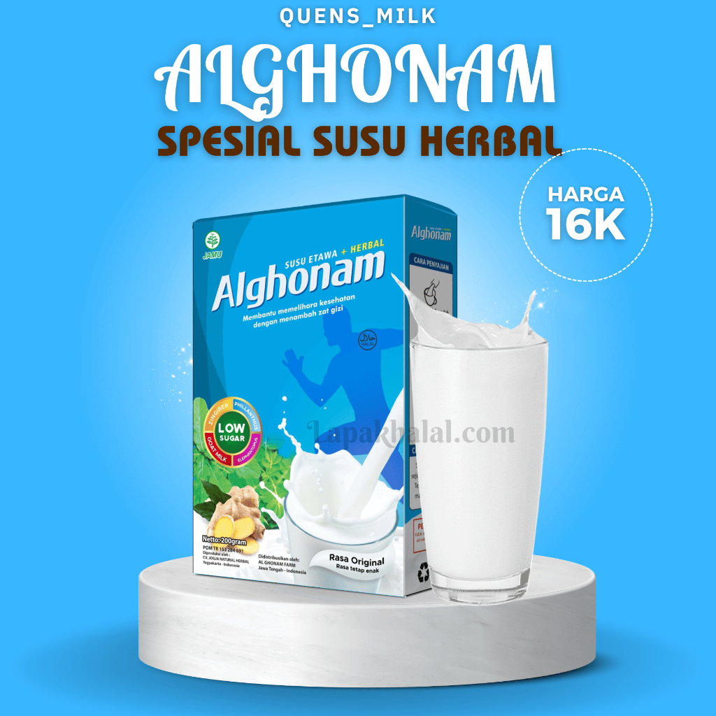 

PAKET 1 BOX - Susu Kambing Etawa AL GHONAM Plus Herbal Meningkat Kecerdasan Otak Anak Lebih Sehat