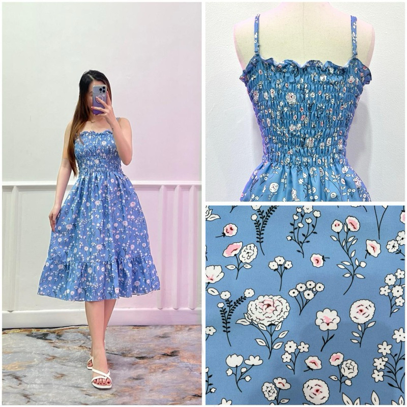 Babydoll DRESS TALI WANITA / DRESS TANKTOP / Dress Smocked full