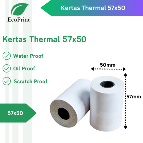 

ECOPRINT Kertas Struk Thermal / Kertas Kasir 57X50 - 58X50