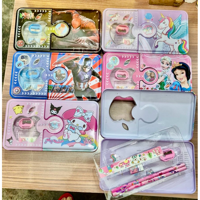 Kotak Pensil kaleng ukuran besar kotak pensil kaleng spiderman kotak pensil kaleng princess kotak pe