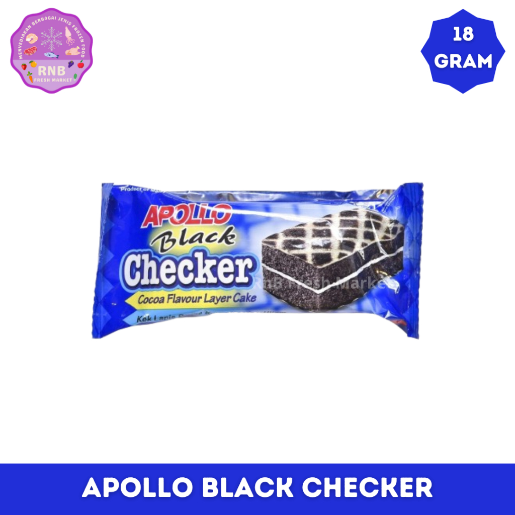 

Apollo Black Checker Cocoa Layer Cake Netto 18 Gram