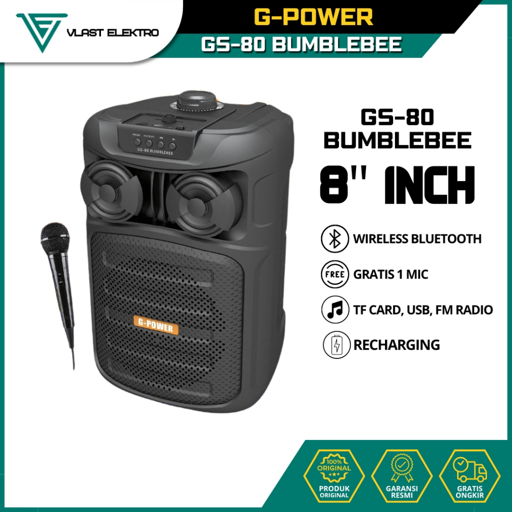 Speaker Bluetooth Portable G-Power GS-80 Camaro / GS-80 Bumblebee Original Garansi Resmi