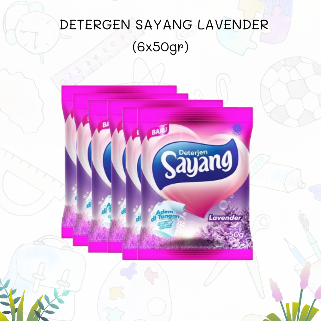 DETERGEN SAYANG LAVENDER 6x50gr (1RENCENG)
