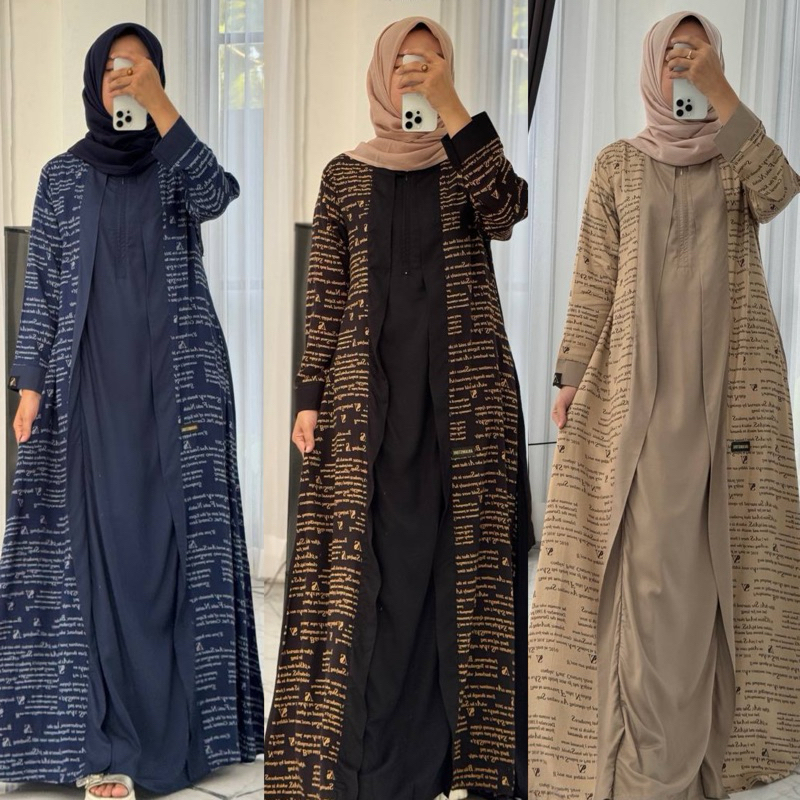 GAMIS DRESS KORAN HISTORY ANJANI’s bahan twill mix rayon original by Anjanistore