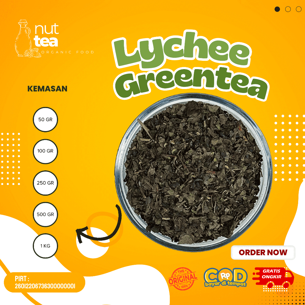 

Daun Teh Hijau Leci 500gr - Lychee Green Tea / Organik / Premium