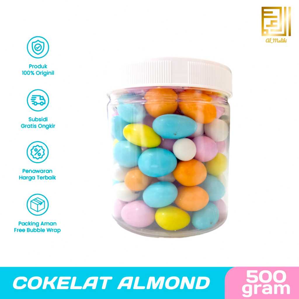 

Coklat Almond 500gram I Cokelat Isi Almond Turki Toples